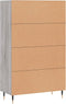 vidaXL - Hoge - kast - 69,5x31x115 - cm - bewerkt - hout - grijs - sonoma - eikenkleurig