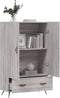 vidaXL - Hoge - kast - 69,5x31x115 - cm - bewerkt - hout - grijs - sonoma - eikenkleurig