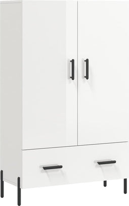 vidaXL - Hoge - kast - 69,5x31x115 - cm - bewerkt - hout - hoogglans - wit