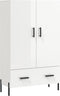 vidaXL - Hoge - kast - 69,5x31x115 - cm - bewerkt - hout - hoogglans - wit