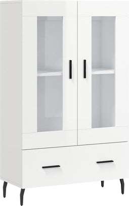 vidaXL - Hoge - kast - 69,5x31x115 - cm - bewerkt - hout - hoogglans - wit