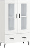 vidaXL - Hoge - kast - 69,5x31x115 - cm - bewerkt - hout - hoogglans - wit
