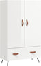 vidaXL - Hoge - kast - 69,5x31x115 - cm - bewerkt - hout - hoogglans - wit