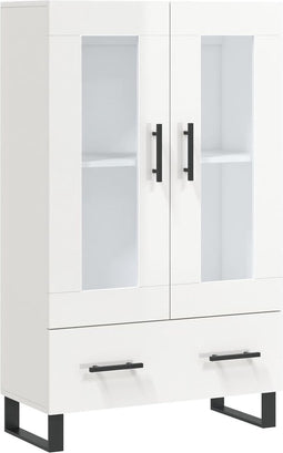 vidaXL - Hoge - kast - 69,5x31x115 - cm - bewerkt - hout - hoogglans - wit