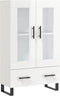 vidaXL - Hoge - kast - 69,5x31x115 - cm - bewerkt - hout - hoogglans - wit