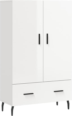 vidaXL - Hoge - kast - 69,5x31x115 - cm - bewerkt - hout - hoogglans - wit