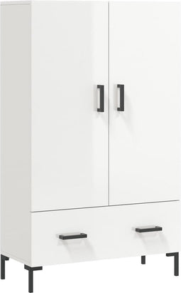 vidaXL - Hoge - kast - 69,5x31x115 - cm - bewerkt - hout - hoogglans - wit
