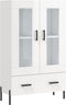 vidaXL - Hoge - kast - 69,5x31x115 - cm - bewerkt - hout - hoogglans - wit