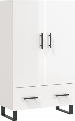vidaXL - Hoge - kast - 69,5x31x115 - cm - bewerkt - hout - hoogglans - wit