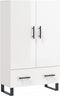 vidaXL - Hoge - kast - 69,5x31x115 - cm - bewerkt - hout - hoogglans - wit