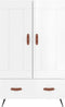 vidaXL - Hoge - kast - 69,5x31x115 - cm - bewerkt - hout - hoogglans - wit