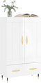 vidaXL - Hoge - kast - 69,5x31x115 - cm - bewerkt - hout - hoogglans - wit