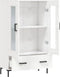vidaXL - Hoge - kast - 69,5x31x115 - cm - bewerkt - hout - hoogglans - wit