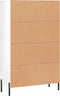 vidaXL - Hoge - kast - 69,5x31x115 - cm - bewerkt - hout - hoogglans - wit