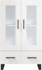 vidaXL - Hoge - kast - 69,5x31x115 - cm - bewerkt - hout - hoogglans - wit