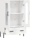 vidaXL - Hoge - kast - 69,5x31x115 - cm - bewerkt - hout - hoogglans - wit