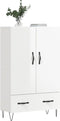vidaXL - Hoge - kast - 69,5x31x115 - cm - bewerkt - hout - hoogglans - wit