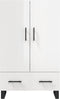 vidaXL - Hoge - kast - 69,5x31x115 - cm - bewerkt - hout - hoogglans - wit
