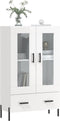 vidaXL - Hoge - kast - 69,5x31x115 - cm - bewerkt - hout - hoogglans - wit