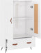 vidaXL - Hoge - kast - 69,5x31x115 - cm - bewerkt - hout - hoogglans - wit