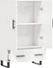 vidaXL - Hoge - kast - 69,5x31x115 - cm - bewerkt - hout - hoogglans - wit