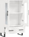 vidaXL - Hoge - kast - 69,5x31x115 - cm - bewerkt - hout - hoogglans - wit