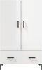 vidaXL - Hoge - kast - 69,5x31x115 - cm - bewerkt - hout - hoogglans - wit