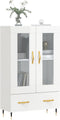 vidaXL - Hoge - kast - 69,5x31x115 - cm - bewerkt - hout - hoogglans - wit