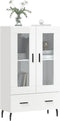 vidaXL - Hoge - kast - 69,5x31x115 - cm - bewerkt - hout - hoogglans - wit