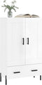 vidaXL - Hoge - kast - 69,5x31x115 - cm - bewerkt - hout - hoogglans - wit
