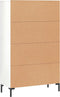 vidaXL - Hoge - kast - 69,5x31x115 - cm - bewerkt - hout - hoogglans - wit