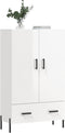 vidaXL - Hoge - kast - 69,5x31x115 - cm - bewerkt - hout - hoogglans - wit