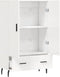 vidaXL - Hoge - kast - 69,5x31x115 - cm - bewerkt - hout - hoogglans - wit