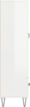 vidaXL - Hoge - kast - 69,5x31x115 - cm - bewerkt - hout - hoogglans - wit