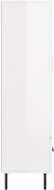 vidaXL - Hoge - kast - 69,5x31x115 - cm - bewerkt - hout - hoogglans - wit