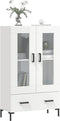 vidaXL - Hoge - kast - 69,5x31x115 - cm - bewerkt - hout - hoogglans - wit