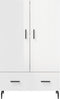 vidaXL - Hoge - kast - 69,5x31x115 - cm - bewerkt - hout - hoogglans - wit