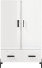 vidaXL - Hoge - kast - 69,5x31x115 - cm - bewerkt - hout - hoogglans - wit