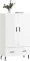 vidaXL - Hoge - kast - 69,5x31x115 - cm - bewerkt - hout - hoogglans - wit