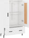 vidaXL - Hoge - kast - 69,5x31x115 - cm - bewerkt - hout - hoogglans - wit