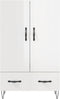 vidaXL - Hoge - kast - 69,5x31x115 - cm - bewerkt - hout - hoogglans - wit