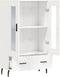 vidaXL - Hoge - kast - 69,5x31x115 - cm - bewerkt - hout - hoogglans - wit