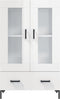 vidaXL - Hoge - kast - 69,5x31x115 - cm - bewerkt - hout - hoogglans - wit