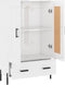 vidaXL - Hoge - kast - 69,5x31x115 - cm - bewerkt - hout - hoogglans - wit