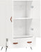 vidaXL - Hoge - kast - 69,5x31x115 - cm - bewerkt - hout - hoogglans - wit
