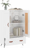 vidaXL - Hoge - kast - 69,5x31x115 - cm - bewerkt - hout - hoogglans - wit