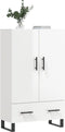 vidaXL - Hoge - kast - 69,5x31x115 - cm - bewerkt - hout - hoogglans - wit