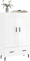 vidaXL - Hoge - kast - 69,5x31x115 - cm - bewerkt - hout - hoogglans - wit