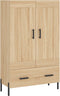vidaXL - Hoge - kast - 69,5x31x115 - cm - bewerkt - hout - sonoma - eikenkleurig