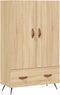 vidaXL - Hoge - kast - 69,5x31x115 - cm - bewerkt - hout - sonoma - eikenkleurig